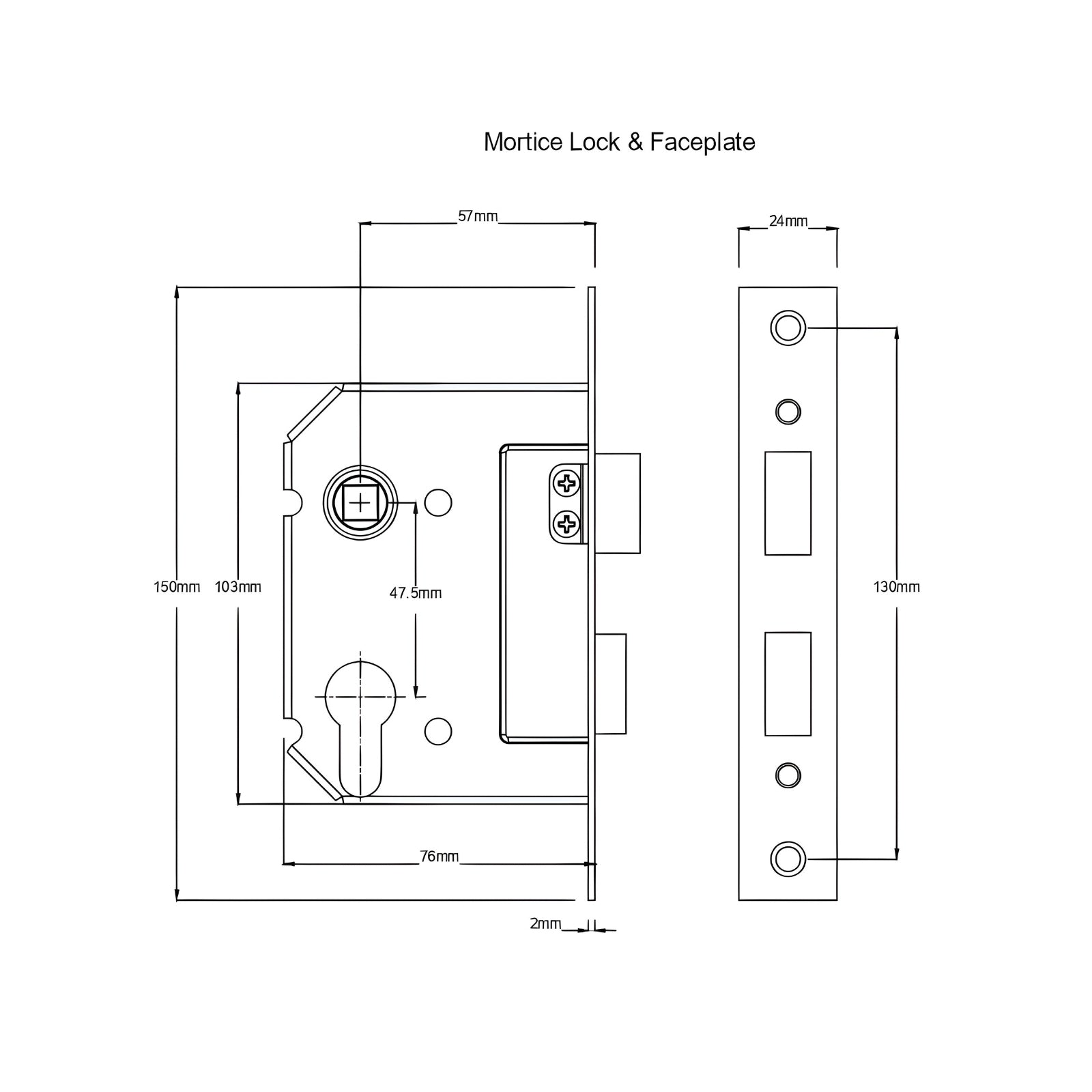 Mortice Lock TradCo Milton Door Knob Long Backplate Entrance Set with High Security Lock Antique Brass 0724KENTREURO57KK - The Blue Space