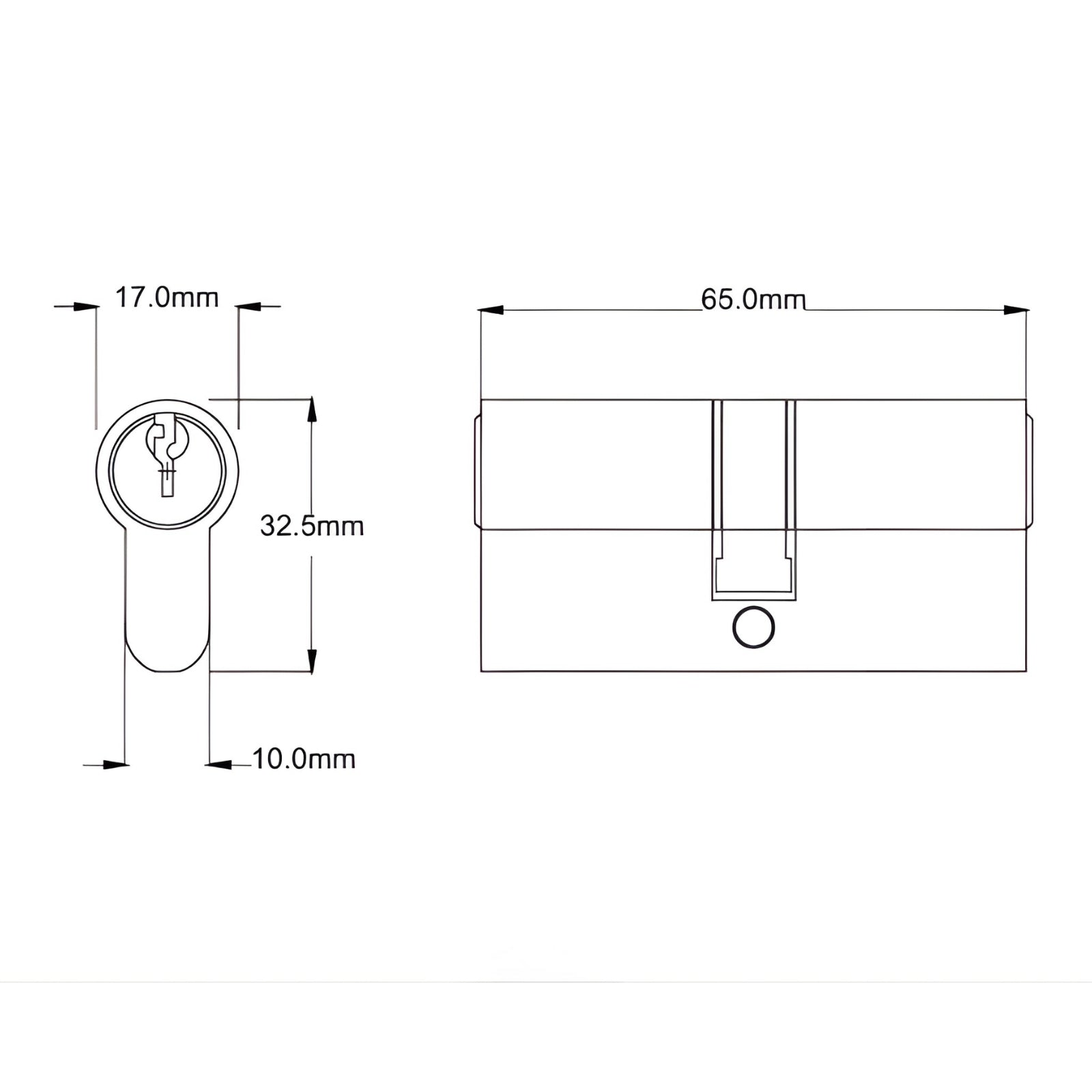 Key Hole TradCo Milton Lever Long Backplate Entrance Set with High Security Lock Chrome Plated 0790KENTREURO57KK - The Blue Space