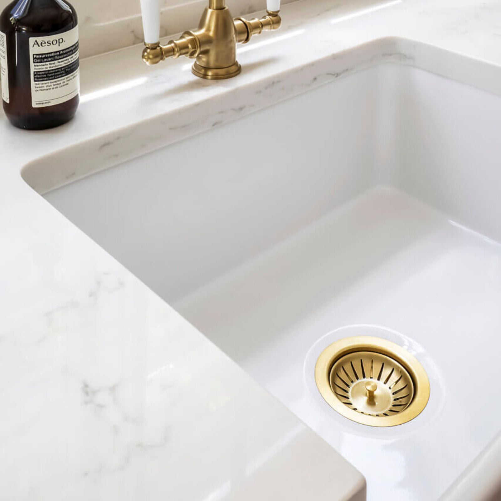 Lifestyle 3 Turner Hastings 90 x 50mm Brushed Brass Basket Waste 90BW-BB - The Blue Space