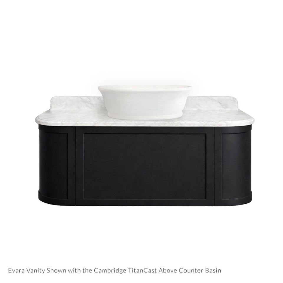 Turner Hastings Evara 120 x 53 Wall Hung Vanity with Real Marble Top & Above Counter Basin - Volcanic Ash