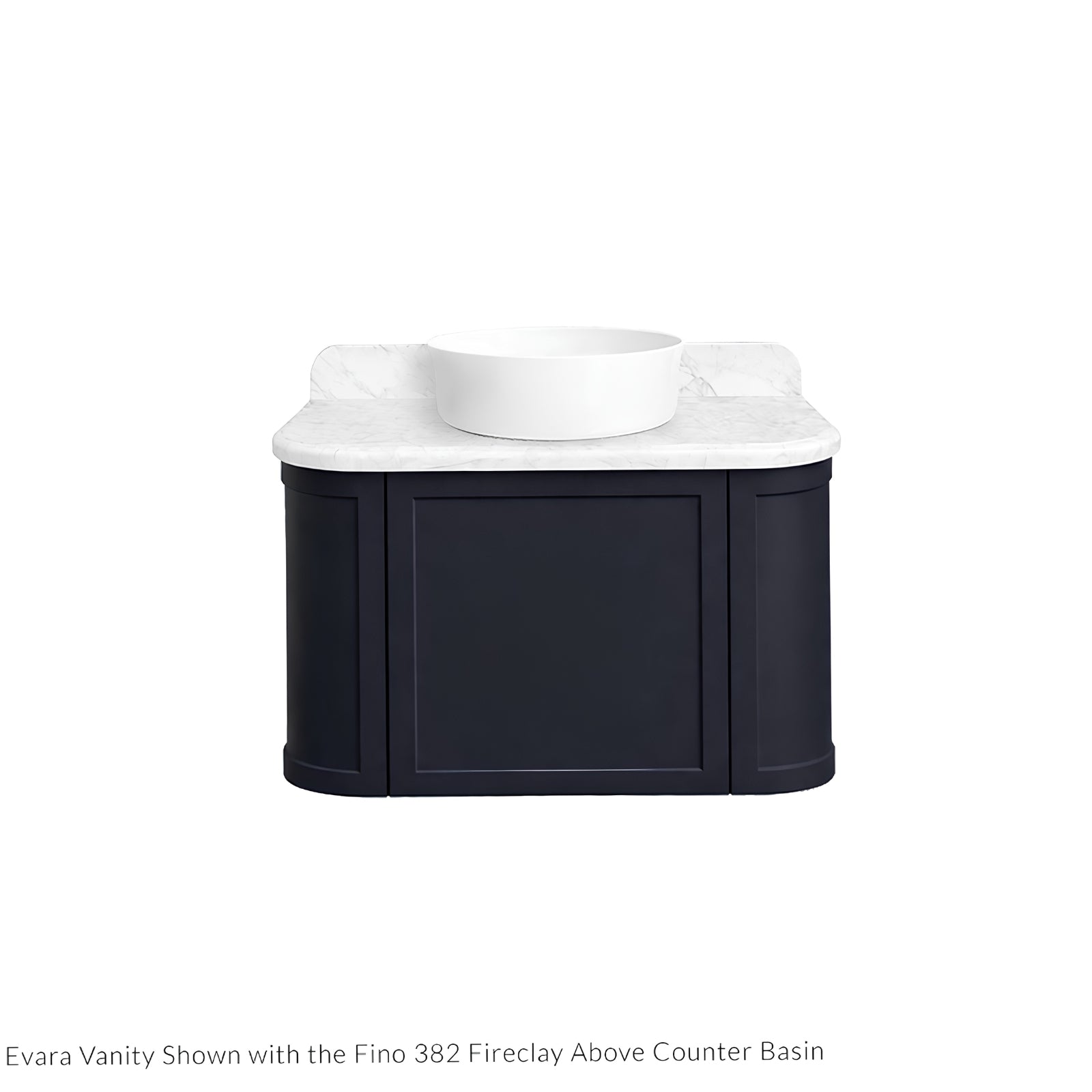 Basin 1 Turner Hastings Evara 75 x 53 Wall Hung Vanity with Real Marble Top & Above Counter Basin - Aegean Blue EV755-AB-NTH - The Blue Space
