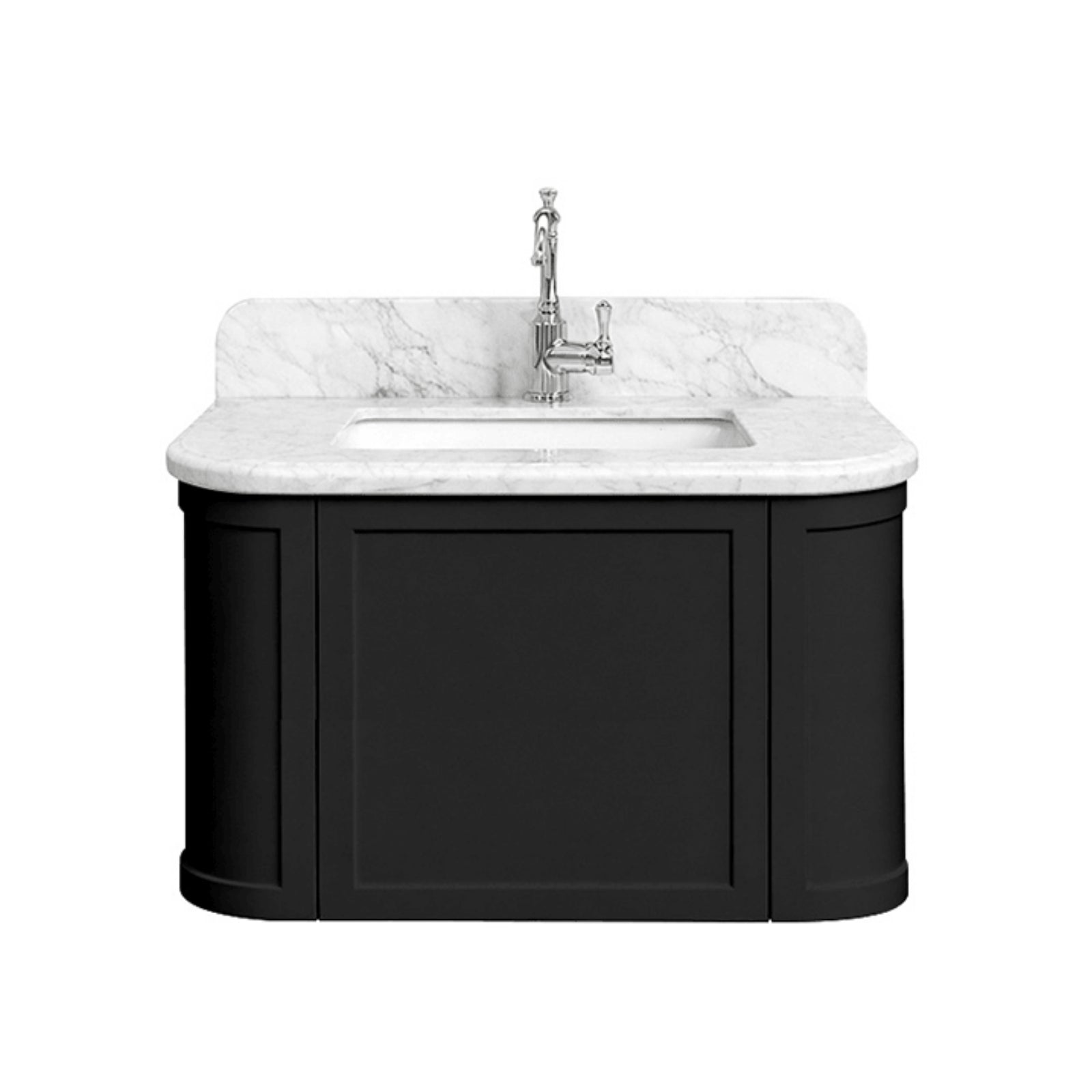 Turner Hastings Evara 75 x 53 Wall Hung Vanity with Real Marble Top & Under Counter Basin - Volcanic Ash EV751-VA-1TH - The Blue Space