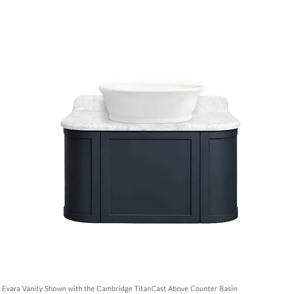 Turner Hastings Evara 90 x 53 Wall Hung Vanity with Real Marble Top & Above Counter Basin - Aegean Blue