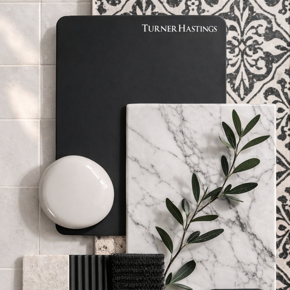 Turner Hastings Evara 90 x 53 Wall Hung Vanity with Real Marble Top & Above Counter Basin - Volcanic Ash