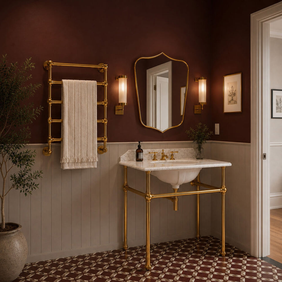 Turner Hastings Mayer Shield 800x500mm Mirror - Brushed Brass
