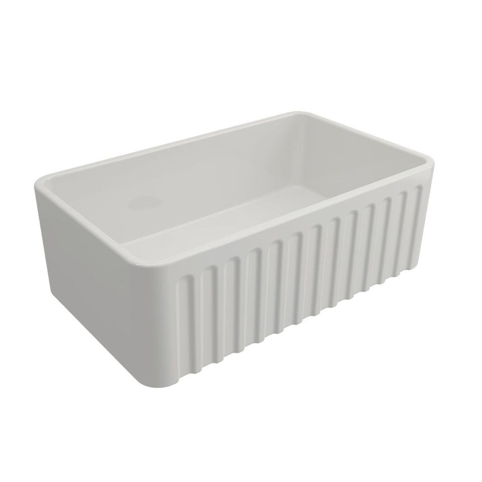 Turner Hastings Novi 75 x 46 Fireclay Single Butler Sink, Universal Flat or Ribbed