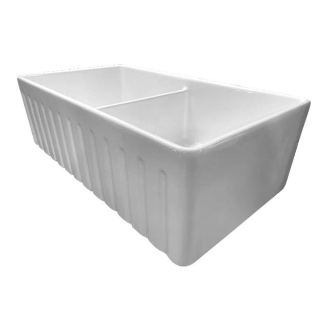 Turner Hastings Novi 84 x 46 Fine Fireclay Gloss White Farmhouse Butler Sink