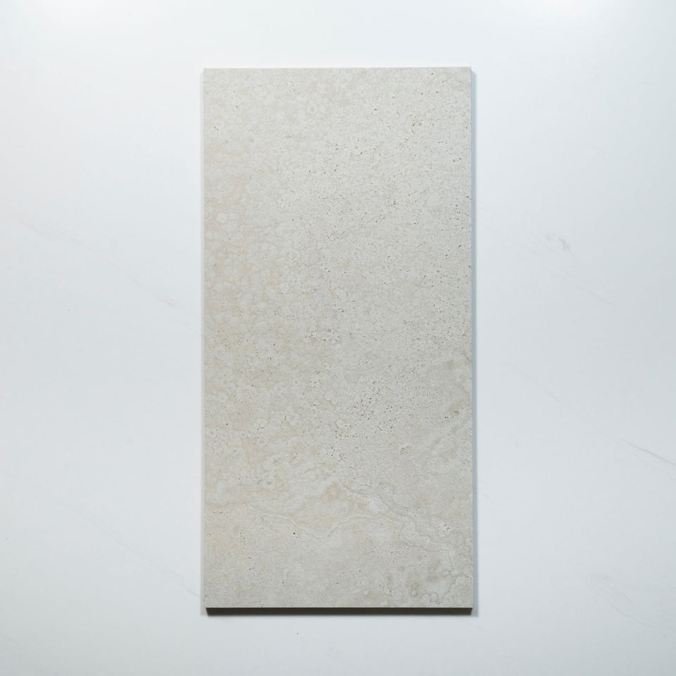 Tuscan White Travertine Look Tile 300mm x 600mm