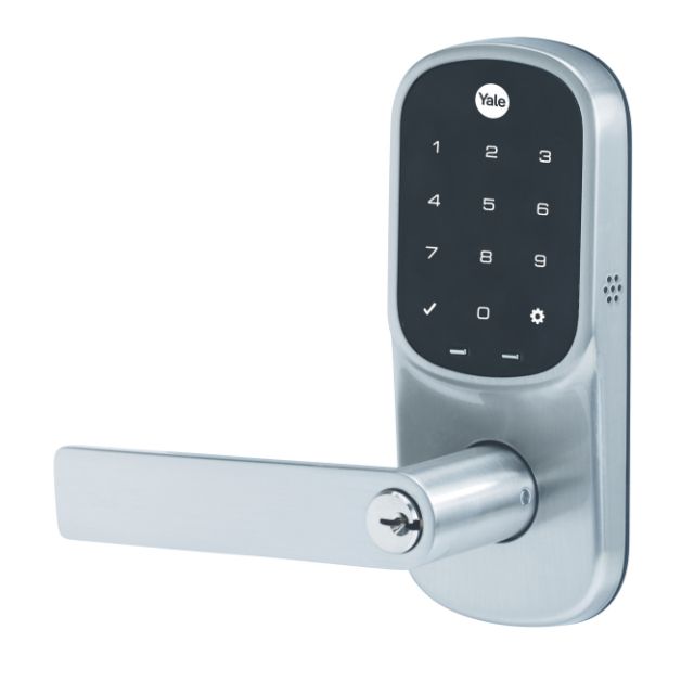 Yale Assure Keyed Lever with Home Module Satin Chrome