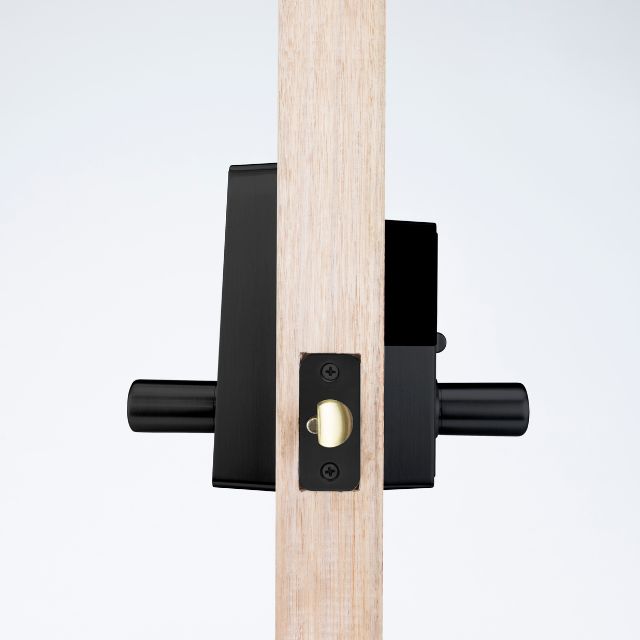 Side View Yale Libi Digital Lever Keyed Matte Black YLBL226NRMBK - The Blue Space