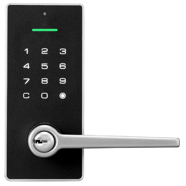 Exterior Yale Libi Digital Lever Keyed Satin Nickel YLBL226NRSN - The Blue Space