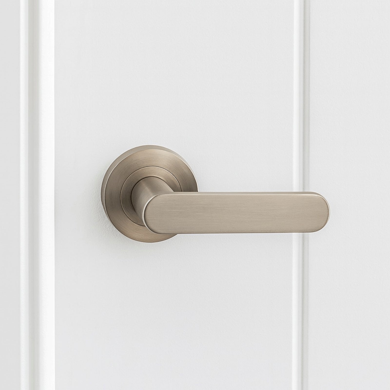 Details Zanda Duke Passage Door Handle Set Brushed Nickel 10091.BN - The Blue Space