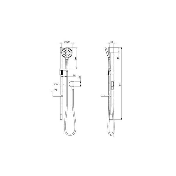 Phoenix NX Vive Rail Shower - Chrome/White