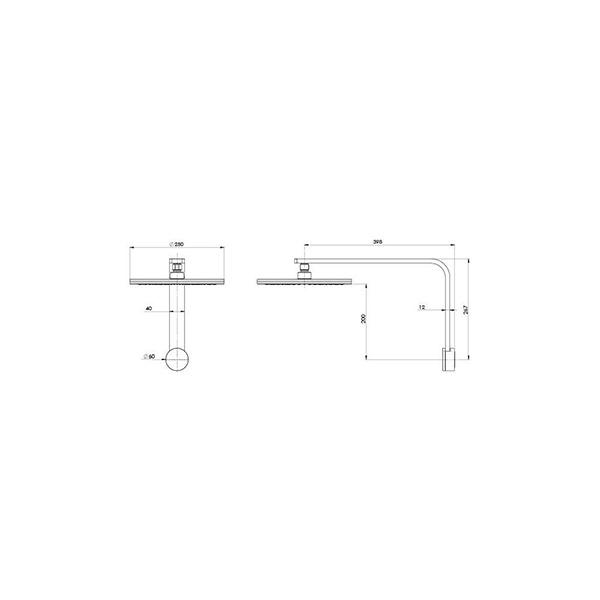 Phoenix NX Quil Shower Arm & Rose - Chrome/Black