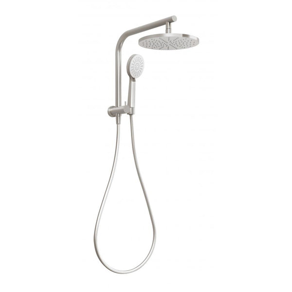 Phoenix Vivid Slimline Compact Twin Shower Brushed Nickel