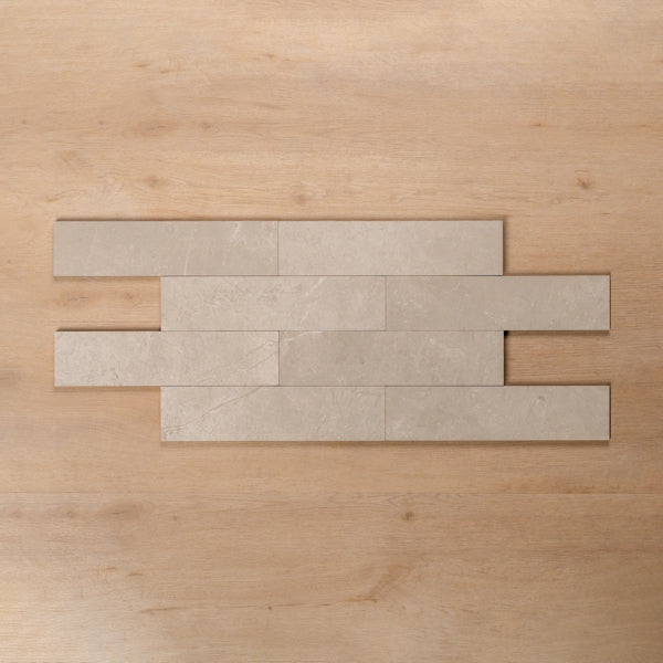 Casuarina Cream Honed Porcelain Tile 75x300mm Offset Pattern - The Blue Space