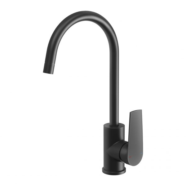 Phoenix Arlo Sink Mixer Lead Free 200mm Gooseneck Matte Black