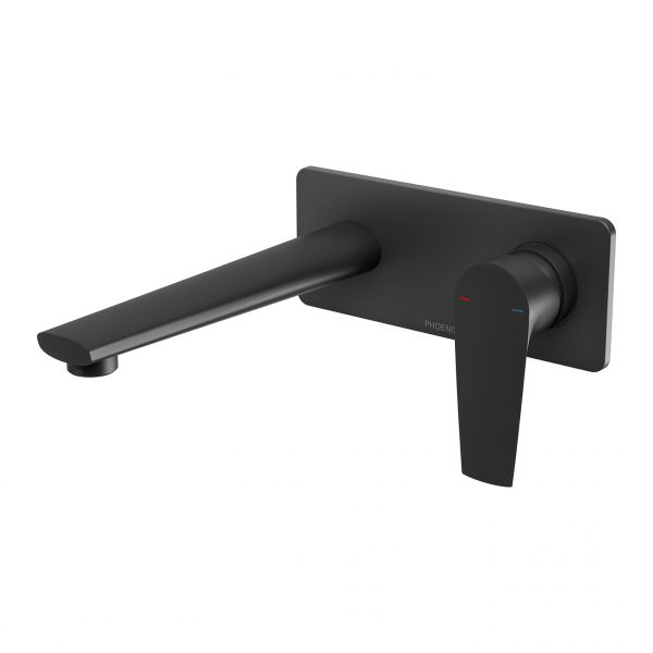 Phoenix Arlo Wall Basin / Bath Mixer Set 200mm Trim Kit Only Matte Black Phoenix Builders Range