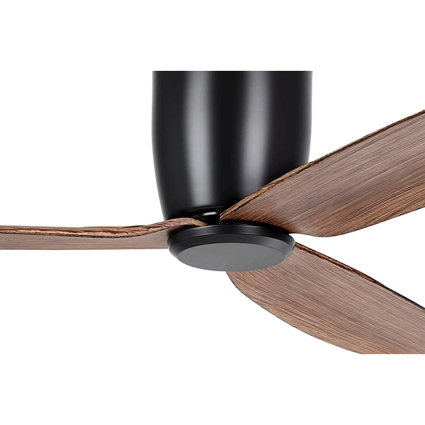 Eglo Seacliff 52in 132cm DC Ceiling Fan - Black with Light Walnut finish