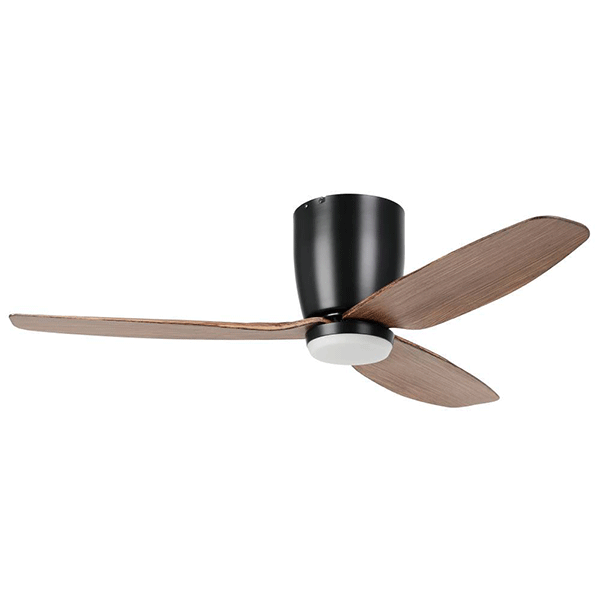 Eglo Seacliff 44in 112cm DC Ceiling Fan with 15W LED CCT Light - Black with Light Walnut finish