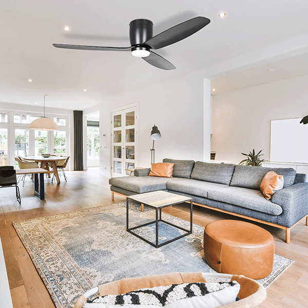 Eglo Seacliff 52in 132cm DC Ceiling Fan with 15W LED CCT Light - Black