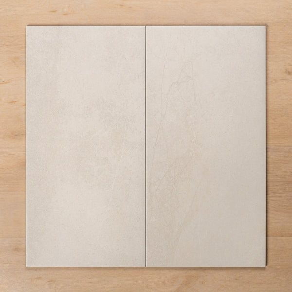 Burleigh White Matt Cushioned Edge Porcelain Tile 300x600mm Double - The Blue Space