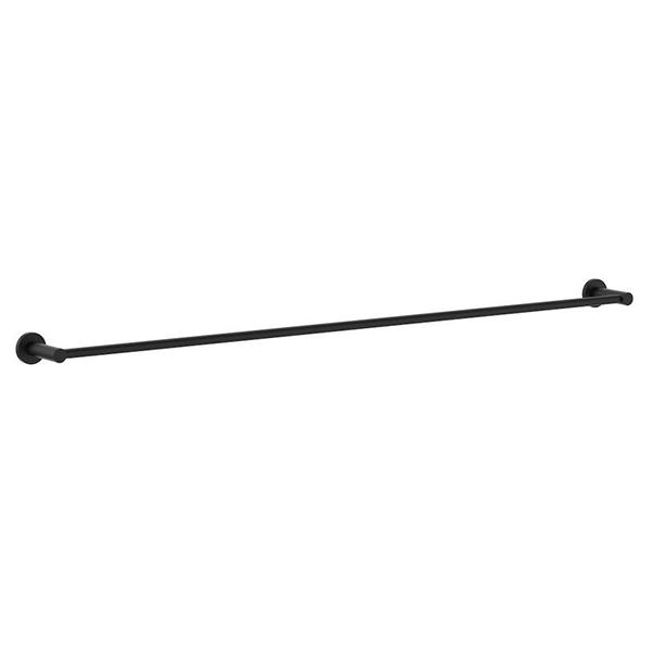 Clark Round Single Towel Rail 900mm Matte Black at The Blue Space