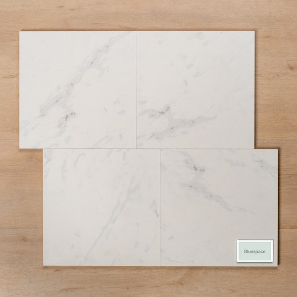 Paradise Calacatta Matt Rectified Ceramic Tile 300x300mm Offset Pattern - The Blue Space