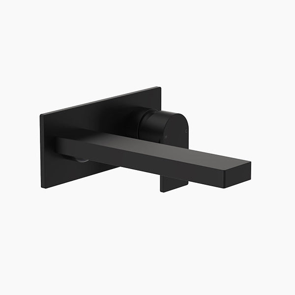 Clark Round Square Wall Basin/Bath Mixer 180mm - Matte Black