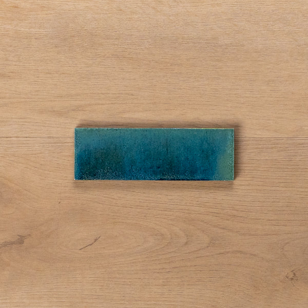Sicily Turchese Blue Gloss Bejmat Cushioned Edge Porcelain Tile 50x150mm