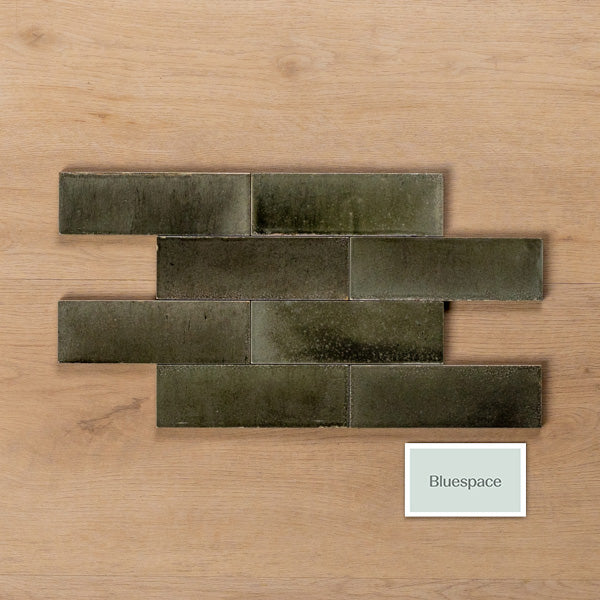 Sicily Grigio Charcoal Gloss Bejmat Cushioned Edge Porcelain Tile 50x150mm
