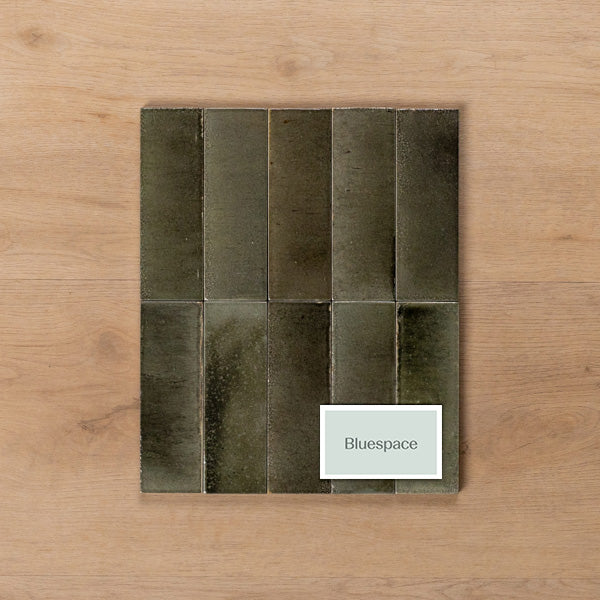 Sicily Grigio Charcoal Gloss Bejmat Cushioned Edge Porcelain Tile 50x150mm