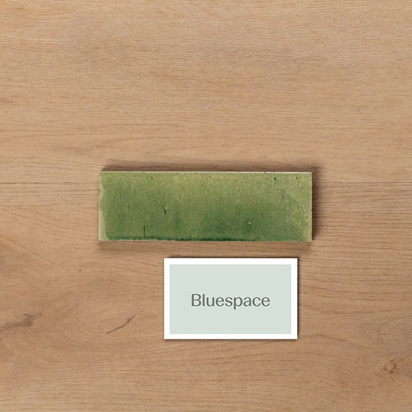 Sicily Giada Green Gloss Bejmat Cushioned Edge Porcelain Tile 50x150mm