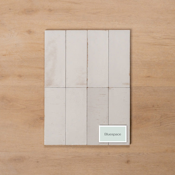 Sicily Bianco White Gloss Bejmat Cushioned Edge Porcelain Tile 75x200mm