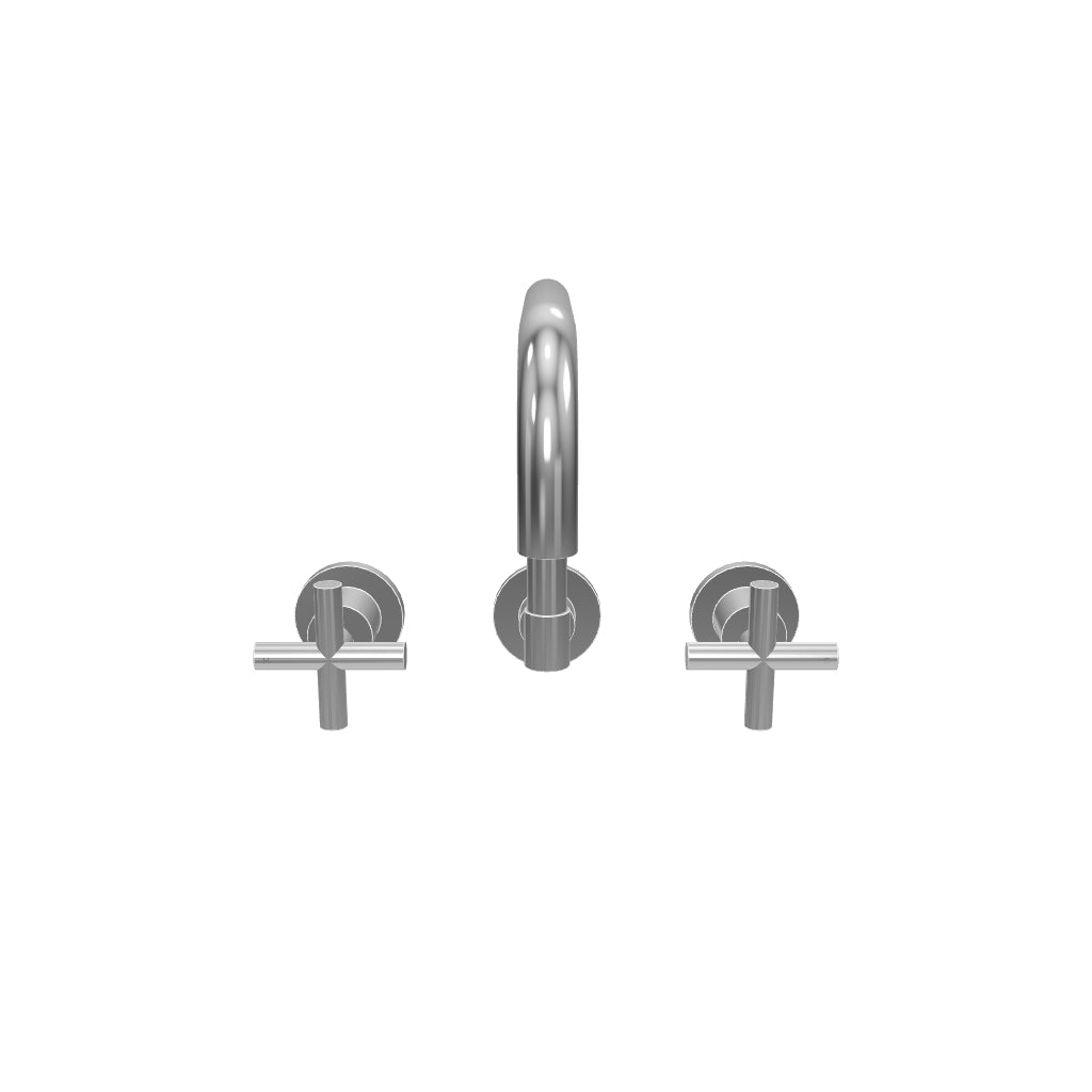 Clark Cross Wall Sink Set - Chrome 3D Model - The Blue Space