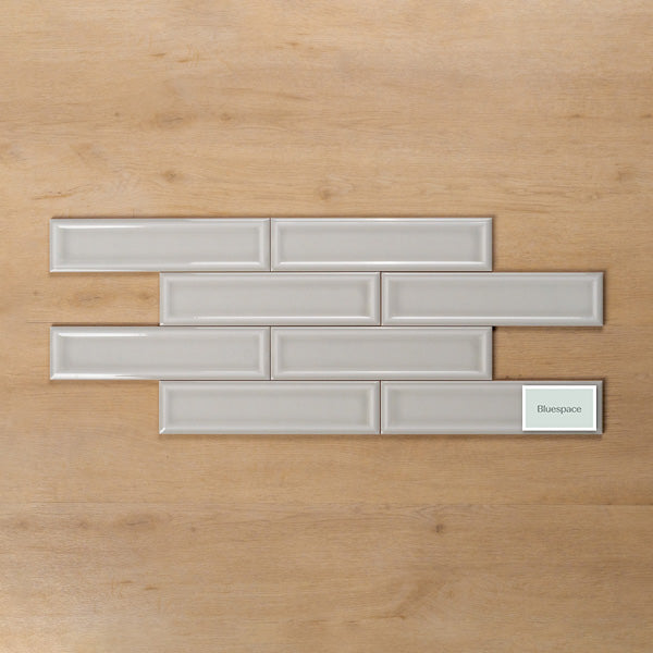 Whitehaven Blue Gloss Frame Ceramic Subway Tile 68x280mm