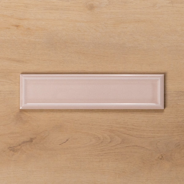 Whitehaven Pink Gloss Frame Ceramic Subway Tile 68x280mm