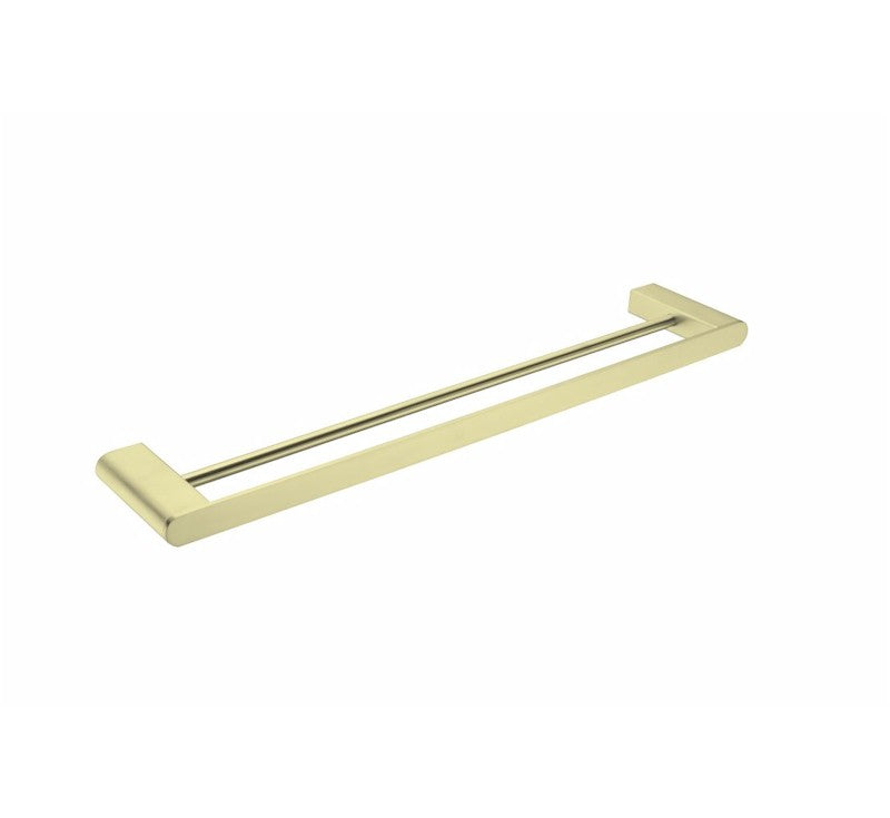 Nero Bianca Double Towel Rail 600mm Brushed Gold