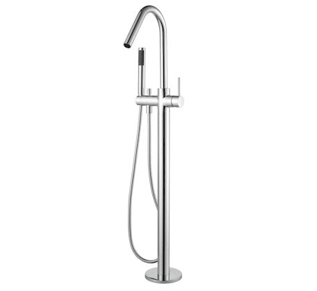 Star Round Floor Mixer with Hand Shower Chrome