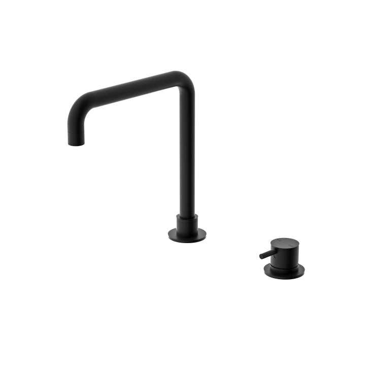 Nero Mecca Hob Basin Mixer Square Swivel Spout Matte Black