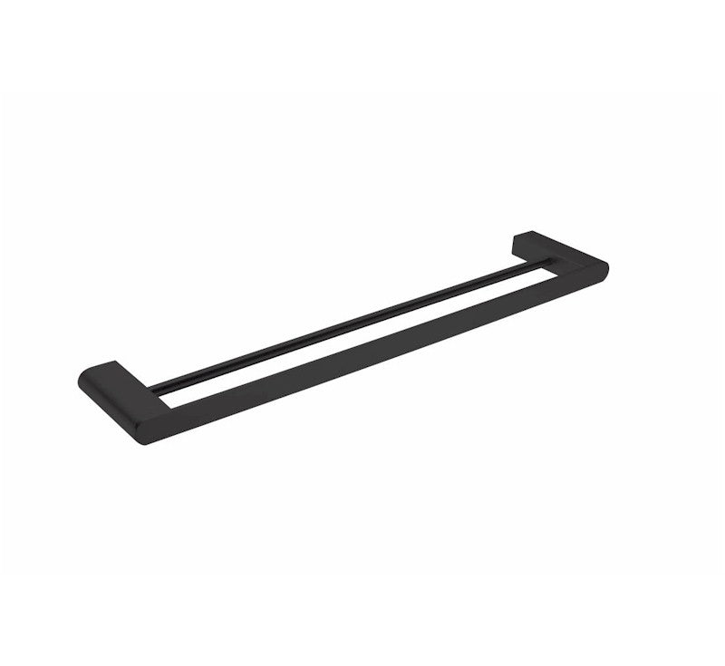 Nero Bianca Double Towel Rail 600mm Matte Black