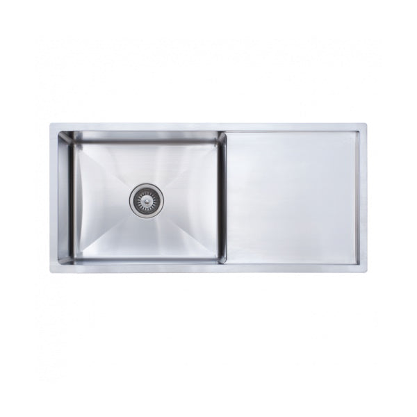 Single Bowl Sink, Round Corner Round Waste - Left Or Right Drainer