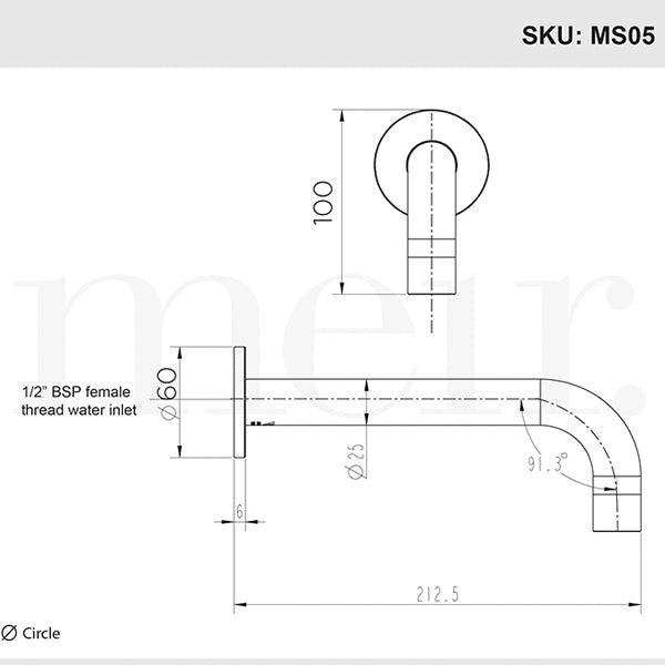Meir Round Curved Spout 200mm Tiger Bronze
