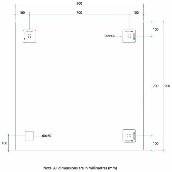 Thermogroup Rectangle 25mm Bevel Edge Mirror