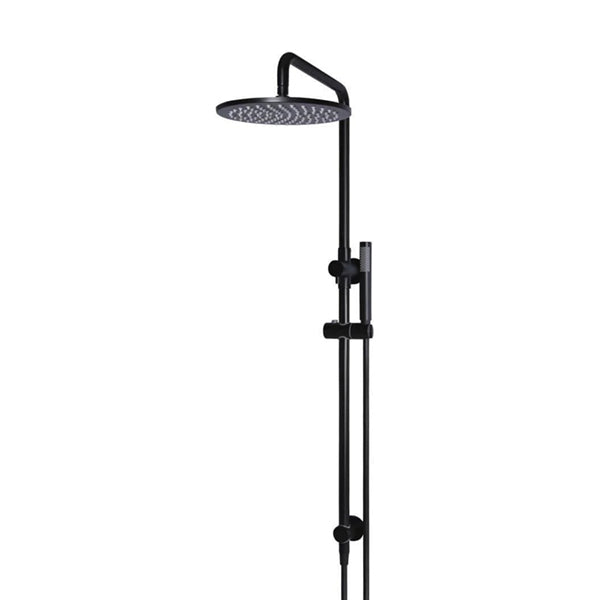 Meir Round Combination Shower Rail 300mm Rose & Hand Shower - Matte Black