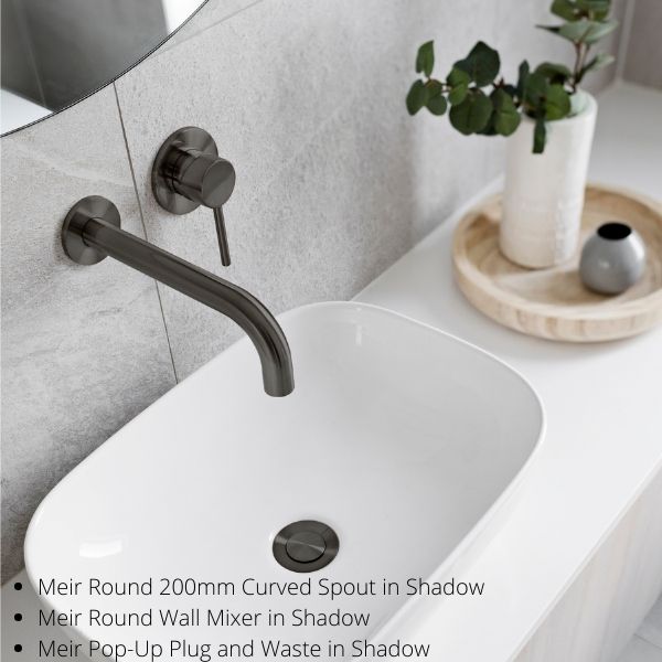 Meir Round Curved Spout 200mm - Shadow