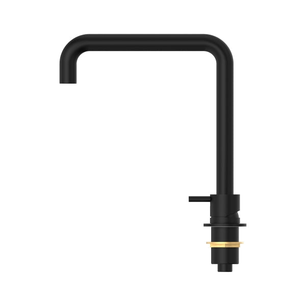 Nero Mecca Hob Basin Mixer Square Swivel Spout Matte Black