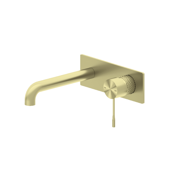 Nero Opal Wall Basin/Bath Mixer 185mm Brushed Gold