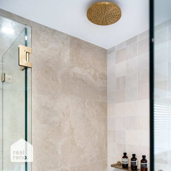Phoenix Vivid Shower Rose 230mm Round - Brushed Gold