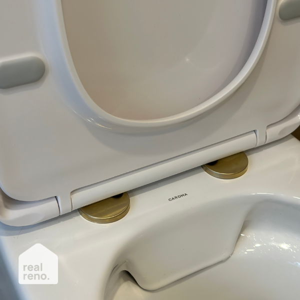 Caroma Urbane II Toilet Seat Hinge Brushed Brass - The Blue Space Real Reno